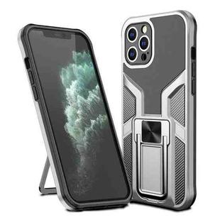 For iPhone 11 Pro Armor 2 in 1 PC + TPU Magnetic Shockproof Case with Foldable Holder (Silver)