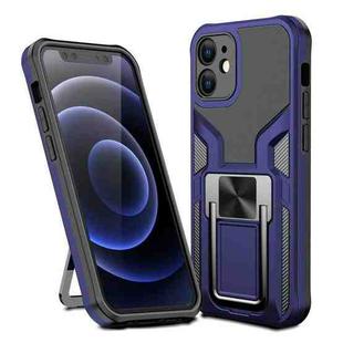 For iPhone 12 mini Armor 2 in 1 PC + TPU Magnetic Shockproof Case with Foldable Holder (Blue)