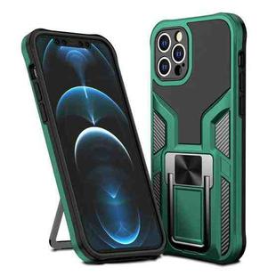 For iPhone 12 Pro Armor 2 in 1 PC + TPU Magnetic Shockproof Case with Foldable Holder(Green)