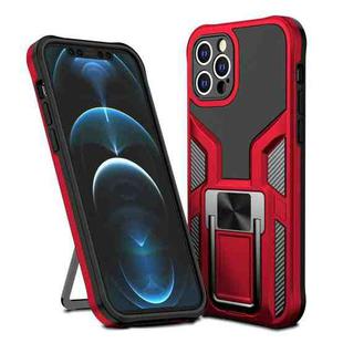 For iPhone 12 Pro Max Armor 2 in 1 PC + TPU Magnetic Shockproof Case with Foldable Holder(Red)