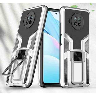 For Xiaomi Mi 10T Lite 5G Armor 2 in 1 PC + TPU Magnetic Shockproof Case with Foldable Holder(Silver)