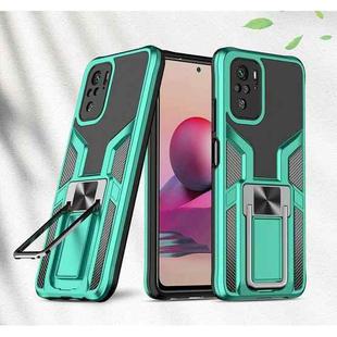 For Xiaomi Redmi Note 10 Armor 2 in 1 PC + TPU Magnetic Shockproof Case with Foldable Holder(Green)