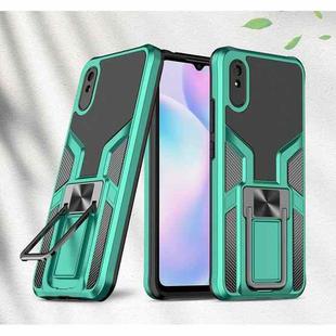 For Xiaomi Redmi 9A Armor 2 in 1 PC + TPU Magnetic Shockproof Case with Foldable Holder(Green)