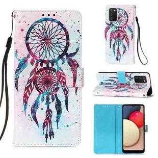 For Samsung Galaxy A02s(US Version) 3D Painting Horizontal Flip Leather Case with Holder & Card Slot & Wallet & Lanyard(Color Wind Chimes)