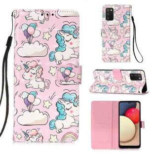 For Samsung Galaxy A02s(EU Version) 3D Painting Horizontal Flip Leather Case with Holder & Card Slot & Wallet & Lanyard(Pink Pony)