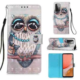 For Samsung Galaxy A72 5G / 4G 3D Painting Horizontal Flip Leather Case with Holder & Card Slot & Wallet & Lanyard(Cute Owl)