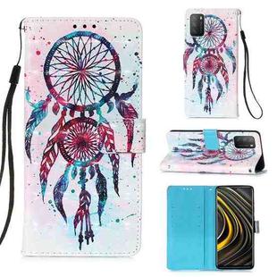 For Xiaomi Poco M3 / Note 9 4G / Redmi 9 Power 3D Painting Horizontal Flip Leather Case with Holder & Card Slot & Wallet & Lanyard(Color Wind Chimes)