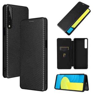 For LG Stylo 7 Carbon Fiber Texture Horizontal Flip TPU + PC + PU Leather Case with Card Slot(Black)