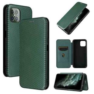 For Cubot C30 Carbon Fiber Texture Horizontal Flip TPU + PC + PU Leather Case with Card Slot(Green)