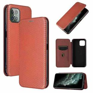 For Cubot C30 Carbon Fiber Texture Horizontal Flip TPU + PC + PU Leather Case with Card Slot(Brown)