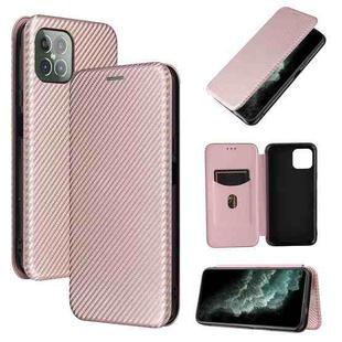 For Cubot C30 Carbon Fiber Texture Horizontal Flip TPU + PC + PU Leather Case with Card Slot(Pink)