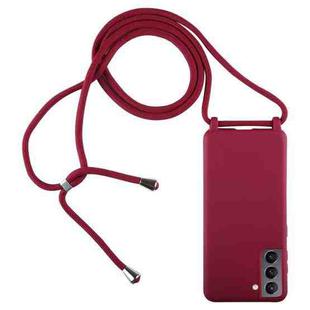 For Samsung Galaxy S21+ 5G Candy Colors TPU Protective Case with Lanyard(Red)