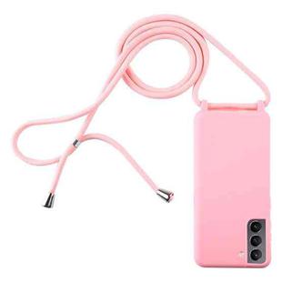 For Samsung Galaxy S21+ 5G Candy Colors TPU Protective Case with Lanyard(Pink)