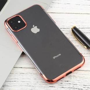 For iPhone 11 Three-section Electroplating TPU Anti-Drop And Waterproof Mobile Phone Protective Case(Rose Gold)