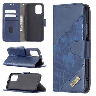 For Xiaomi Redmi Note 10 4G /Note 10s Matching Color Crocodile Texture Horizontal Flip PU Leather Case with Wallet & Holder & Card Slots(Blue)