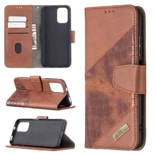 For Xiaomi Redmi Note 10 4G /Note 10s Matching Color Crocodile Texture Horizontal Flip PU Leather Case with Wallet & Holder & Card Slots(Brown)