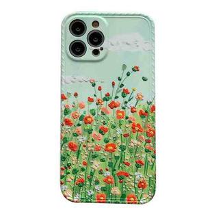 For iPhone 11 IMD Workmanship Oil Painting Flower Protective Case(Red Flowers)