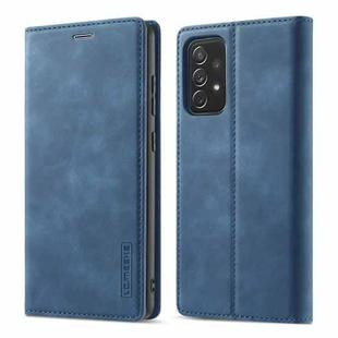 For Samsung Galaxy A72 5G / 4G LC.IMEEKE Strong Magnetism Ultra-thin Horizontal Flip Matte TPU + PU Leather Case with Holder & Card Slots & Wallet(Blue)