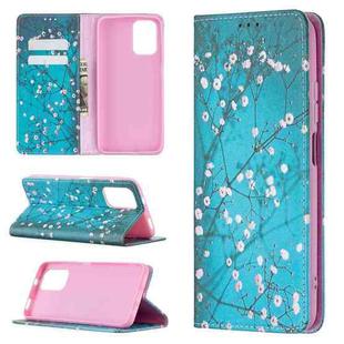 For Xiaomi Redmi Note 10 4G Colored Drawing Pattern Invisible Magnetic Horizontal Flip PU Leather Case with Holder & Card Slots & Wallet(Plum Blossom)