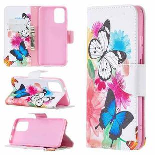 For Xiaomi Redmi Note 10 4G/Note 10s Colored Drawing Pattern Horizontal Flip Leather Case with Holder & Card Slots & Wallet(Butterflies)