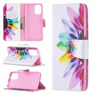 For Xiaomi Redmi Note 10 4G/Note 10s Colored Drawing Pattern Horizontal Flip Leather Case with Holder & Card Slots & Wallet(Sun Flower)