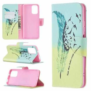 For Xiaomi Redmi Note 10 4G/Note 10s Colored Drawing Pattern Horizontal Flip Leather Case with Holder & Card Slots & Wallet(Feather)