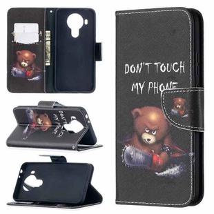 For Nokia 5.4 Colored Drawing Pattern Horizontal Flip Leather Case with Holder & Card Slots & Wallet(Bear)