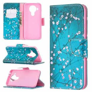 For Nokia 5.4 Colored Drawing Pattern Horizontal Flip Leather Case with Holder & Card Slots & Wallet(Plum Blossom)