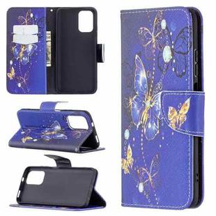 For Xiaomi Redmi Note 10 4G/Note 10S Colored Drawing Pattern Horizontal Flip Leather Case with Holder & Card Slots & Wallet(Purple Butterfly)