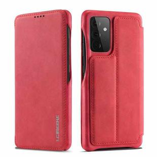 For Samsung Galaxy A72 5G / 4G LC.IMEEKE Hon Ancient Series Horizontal Flip Leather Case with Holder & Card Slot(Red)