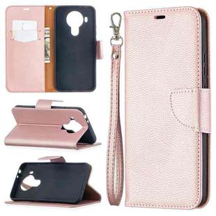 For Nokia 5.4 Litchi Texture Pure Color Horizontal Flip Leather Case with Holder & Card Slots & Wallet & Lanyard(Rose Gold)