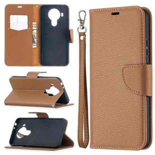 For Nokia 5.4 Litchi Texture Pure Color Horizontal Flip Leather Case with Holder & Card Slots & Wallet & Lanyard(Brown)