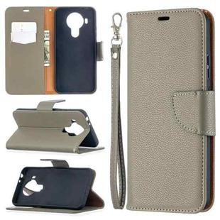 For Nokia 5.4 Litchi Texture Pure Color Horizontal Flip Leather Case with Holder & Card Slots & Wallet & Lanyard(Grey)
