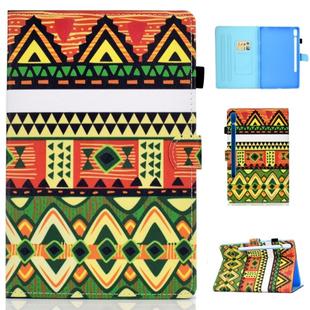 For Galaxy Tab S6 T860 / T865 Colored Drawing Horizontal Flip Leather Case with Holder & Card Slots & Pen Slot & Sleep / Wake-up Function(Folk-custom)