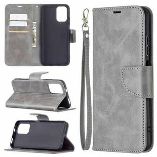 For Xiaomi Redmi Note 10 4G / Note 10S Retro Lambskin Texture Pure Color Horizontal Flip PU Leather Case with Holder & Card Slots & Wallet & Lanyard(Grey)