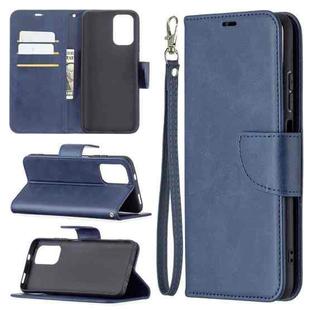 For Xiaomi Redmi Note 10 4G / Note 10S Retro Lambskin Texture Pure Color Horizontal Flip PU Leather Case with Holder & Card Slots & Wallet & Lanyard(Blue)