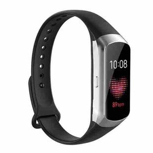 For Samsung Galaxy Fit SM-R370 Silicone Glossy Nail Button Watch Band(Black)