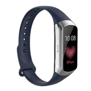 For Samsung Galaxy Fit SM-R370 Silicone Glossy Nail Button Watch Band(Dark Blue)