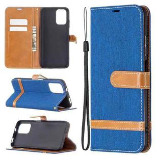 For Xiaomi Redmi Note 10 4G / Note 10S Color Matching Denim Texture Horizontal Flip Leather Case with Holder & Card Slots & Wallet & Lanyard(Royal Blue)