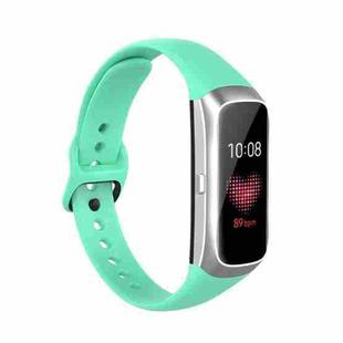 For Samsung Galaxy Fit SM-R370 Silicone Steel Shrapnel Black Buckle Watch Band(Green)