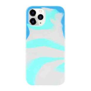 For iPhone 11 Pro Liquid Silicone Watercolor Protective Case , Fixed Color, Random Shape(Blue Grey)
