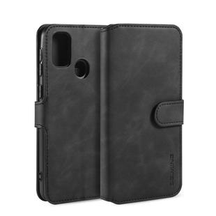 For Galaxy M30s DG.MING Retro Oil Side Horizontal Flip Case with Holder & Card Slots & Wallet(Black)