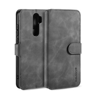 For Xiaomi Redmi Note 8 Pro DG.MING Retro Oil Side Horizontal Flip Case with Holder & Card Slots & Wallet(Grey)