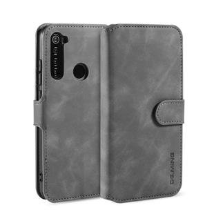 For Xiaomi Redmi Note 8 DG.MING Retro Oil Side Horizontal Flip Case with Holder & Card Slots & Wallet(Grey)