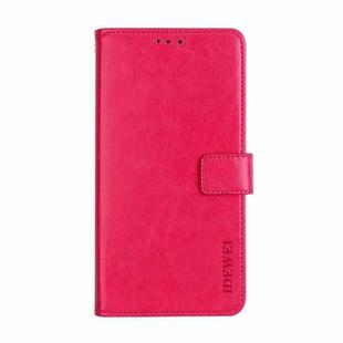 For Meizu 18 Pro idewei Crazy Horse Texture Horizontal Flip Leather Case with Holder & Card Slots & Wallet(Rose Red)