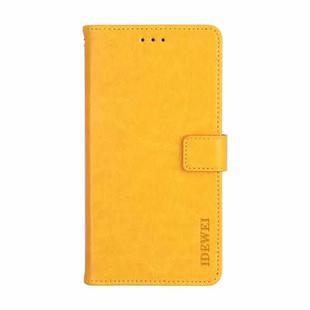 For Meizu 18 Pro idewei Crazy Horse Texture Horizontal Flip Leather Case with Holder & Card Slots & Wallet(Yellow)