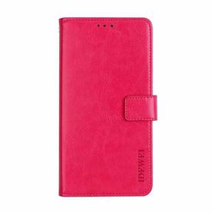 For Nokia C1 Plus idewei Crazy Horse Texture Horizontal Flip Leather Case with Holder & Card Slots & Wallet(Rose Red)