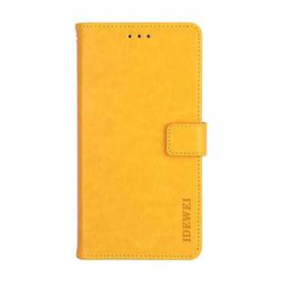 For Xiaomi Poco F3 idewei Crazy Horse Texture Horizontal Flip Leather Case with Holder & Card Slots & Wallet(Yellow)