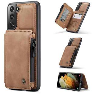 For Samsung Galaxy S21+ 5G CaseMe C20 Multifunctional PC + TPU Protective Case with Holder & Card Slot & Wallet(Brown)