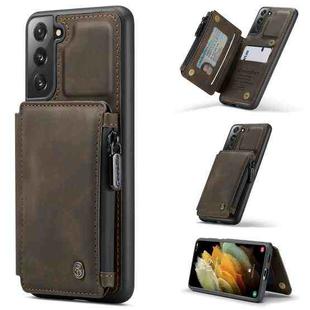For Samsung Galaxy S21+ 5G CaseMe C20 Multifunctional PC + TPU Protective Case with Holder & Card Slot & Wallet(Dark Coffee)